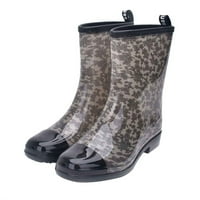 Kišne čizme za žene Leopard Print Mid Boots Vodootporne gumene čizme kratke vrtne cipele