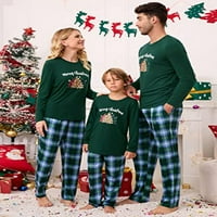 Gymchoice Causal Božićne pidžame za obitelj, dugih rukava za ispis gornje i plažene hlače za spavanje