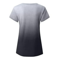 Ženske majice Plus size Ljetne ženske modne džepove casual gradijentne V-izrez kratkih rukava s kratkim