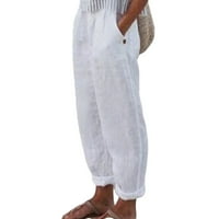 Brglopf ženske harem hlače široke noge visoko elastične oblize duge hlače Čvrsta boja povlačenje pantnih