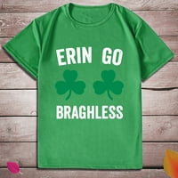 Lastso Fashion Women St.Patrick's Day Print kratkih rukava Majica Novelty Grafički vrhovi opruge Ležerne