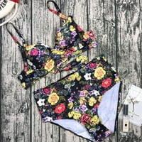 Roliyen Womens kupaći kostimi Bikini ženski podstavljeni push-up grudnjak bikini set kupaći kostim kupaći