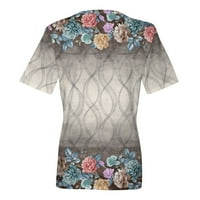Bluze za ženska majica za vježbanje Vintage Graphic Boho Teers Henley Tops Fragarn