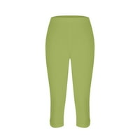 Yoga hlače za žensko odobrenje plus veličine Ženska ljetna velika struka čvrsta boja Capris Usklađivanje