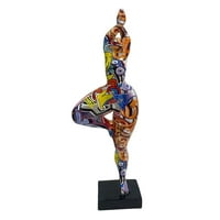 Graffiti Lady Statue Yoga Pose Skulptura zanata ukras foto rekvizicija Kolekcionarska ženska figurice