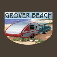 Plaža Grover, Kalifornija, Retro kamperi na plaži, Contour
