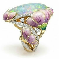 Prsten cvjetna cvjetna zabava ovalengagement weddingJewelry prstenegem kamen filigranski prstenovi nakit