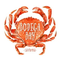 Uvala Bodega, Kalifornija, Crab za gnušanje, akvarel