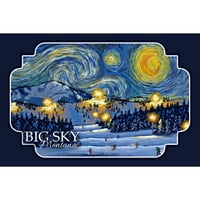 Dekorativni čaj ručnik, pregača Big Sky, Montana, Zvjezdana noć, kontura, uniseks, podesiv, organski