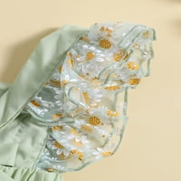 Arvbitana Baby Girls Romper haljina muta s rukavima Cvjetni izrez Cvijet za čišćenje Bowknot Tulle Patchwork