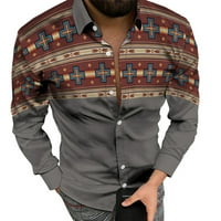 Muška majica Ležerne prilike 3D digitalni ispis džep kopča Ljetni vrhovi dugih rukava