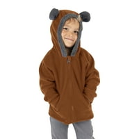 SNGXGN Boy's zimski kapuljač nadupio je zimski kaput za zimski kaput od malih dečaka, smeđa, veličine