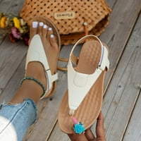 Lydiaunistar Ženski Ljetni modni casual pune boje prozračne flip flops sandale bijele 7
