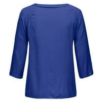 GDFUN Women Ljeto Ležerne prilike Solid Color LongSleeve Okreni na vrhu Bluze Thirts Majice za žene