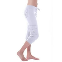 Teretne hlače, žene joga vježbanje obrezane pantalone Stretch struk atletski fitness dukseli casual