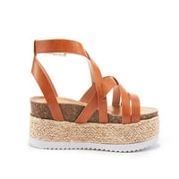 Saodimallsu Women Wedge Espadrilles Platform Cross Strap kopča za gležnjeve Otvorite Slingback Summer