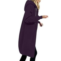 Ženske dukseve dukserice casual dugih rukava zip up kapuljač kapuljač kaputić kaput zimski runovit je