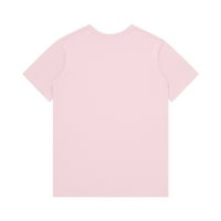 Leylayray Wemens Tops Funny majica za žene Pismo Grafički print Crewneck Majica kratkih rukava Tee Pink