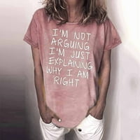 Floleo Clearence ženske kratkih rukava na vrhu ženske ležerne majice smiješno slovo tiskane kratkih