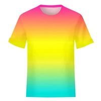 B91XZ T majice za žene plus veličine Žene Casual Multicolor Gradient Ispis Okrugli vrat Kratki rukav