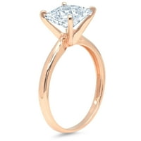 2ct princeze rez plavi prirodni akvamarinski 14k Gold Gold Gold Anniverment prsten veličine 10