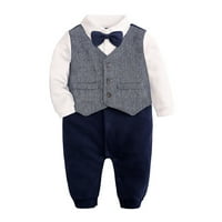 Baby Toddler CuteySuits dječaci pamučna luka kravata gospodo Jesen Dugi rukav rukavsko udarci Set odjeću