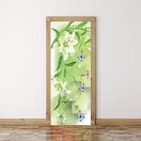 Rosarivae 3D lily naljepnica za vrata samoljepljiva zidna zidna zidna zidna pozadina za uređenje doma