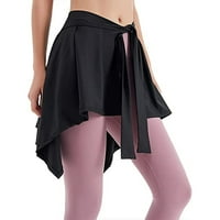 Sportske joge kratke kaiševe suknje s baletnim plesnim suklom od kože