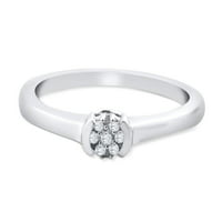Midbed nakit 14k Bijeli zlatni Winge Diamond Angažman prsten za njen 1 10ctw