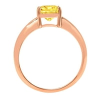 1. CT sjajan jastuk Cleani simulirani dijamant 18k Rose Gold Solitaire Prsten SZ 4