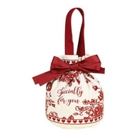 Dopis dekora Bowknot Cvjetni ispis Candy torba s crtežom Vjenčanje poklon platnene torbice za vjenčanje