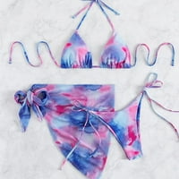 Lovskoo kupaći kostimi za žene cvjetni print ženski krakoviti gradijentni gradijentski kraj Split bikini