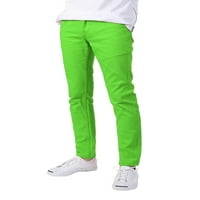 Allsenzije Muške moderne mršave fit boje Jeans Casual Neongreen