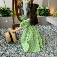 Baozhu ljetna slatka haljina za 3-godinu djevojke kratki bubble rukav polka dot dječja princeza haljina