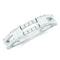 Sertifikovani moissitni vjenčani prsten za muškarce - 1. CT - D-VS Kvaliteta, Sterling Silver, US 5,00