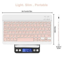 U lagana ergonomska tastatura sa pozadinom RGB svjetla, višestruki tanak punjiva tastatura Bluetooth