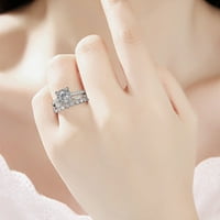 Biplut Women Prsten Tri sloja Rhinestones Nakit Modni izgled Izvrsni prsten za vjenčanje