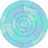 Ahgly Company u zatvorenom okruglom uzorkovima plavim dijamantskim prostirkama plave površine, 6 'krug