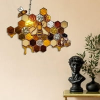 Bee HoneyComb Honey viseći pastoralni hodni zid viseći Sunčacter unutarnji vanjski vješalica Art ornament