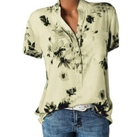 Juebong bluze za žene Floral Boho ljetni vrhovi labavi plus veličina cvjetna tunika tunika T-majica