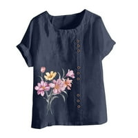 Žene cvjetne pamučne majice kratkih rukava Jednostavni čik za slobodno vrijeme 50% popusta od tunika