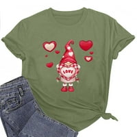 Ženski Valentinovo, gnomi kratkih rukava Ljubav Srce Štampane grafičke majice Ležerne prilike labave