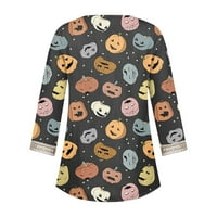 Halloween vrhovi za ženske ženske bluze majice casual labave majice ruhove čipke s rukavima Halloween