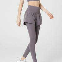 Ženska verzija Za mršavljenje lažne dvije sportske hlače Ženske visoke struke trbušne kondicije za vezanje