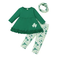 Djevojčinka odjeća Toddler St.Patrick's Day ruffles cvjetni ispisani hlače od mase od ohlada 3 godine