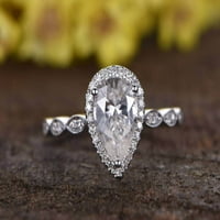 Classic 1. Carat moissanite dijamantni zaručnički prsten sa 18K pozlaćenom