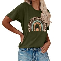 Modni vrhovi zelene t košulje dugih rukava Žene žene Čvrsto boje Veliki labavi okrugli vrat pisma s