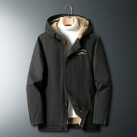Muška jakna za puffer Zimski topli kaput dugmeta s poklopcem na otvorenom za zimski kaput tamno siva veličina 3xl