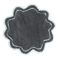 Kućna tkalica za allure Kolekcija pamučna tepih za kupanje, 30 okrugla, tamno siva
