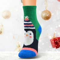 Modne čarape Božićne ženske crtane kat čarape zgušnjavaju tople neklizne čarape za spavanje papuče
